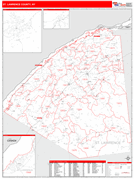 St. Lawrence County, NY Digital Map Red Line Style
